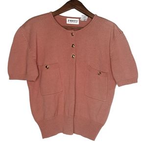 Ports International | Vintage 100% Cotton Short Sleeve Sweater Medium
